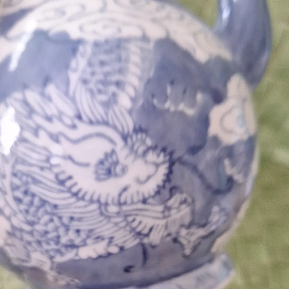 Pier 1 Blue and White Ceramic Teapot